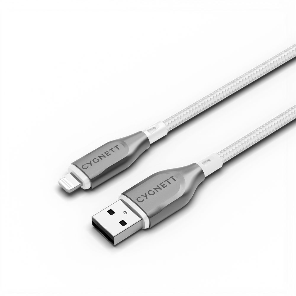 Cygnett Armoured Lightning To USB-A Cable 1m - White