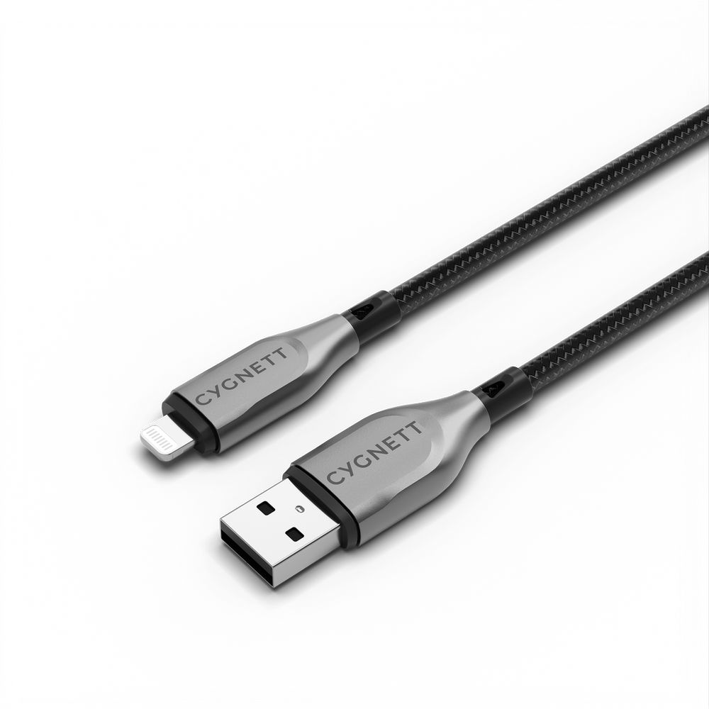 Cygnett Armoured Lightning To USB-A Cable 2m - Black