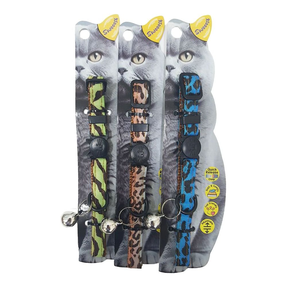 Swooosh The Only Leopard Colorful Safe Cat Collar Multicolor (Assortment - Includes 1)