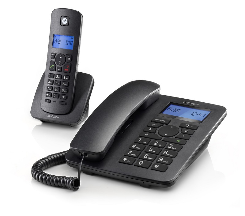 Motorola C4201 Black Corded And Cordless Phone