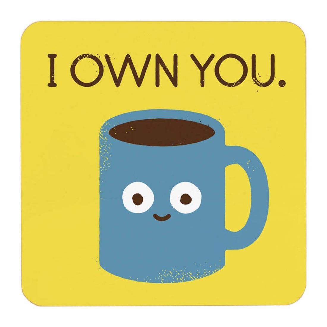 Ohh Deer I Own You Yellowith Blue Coaster