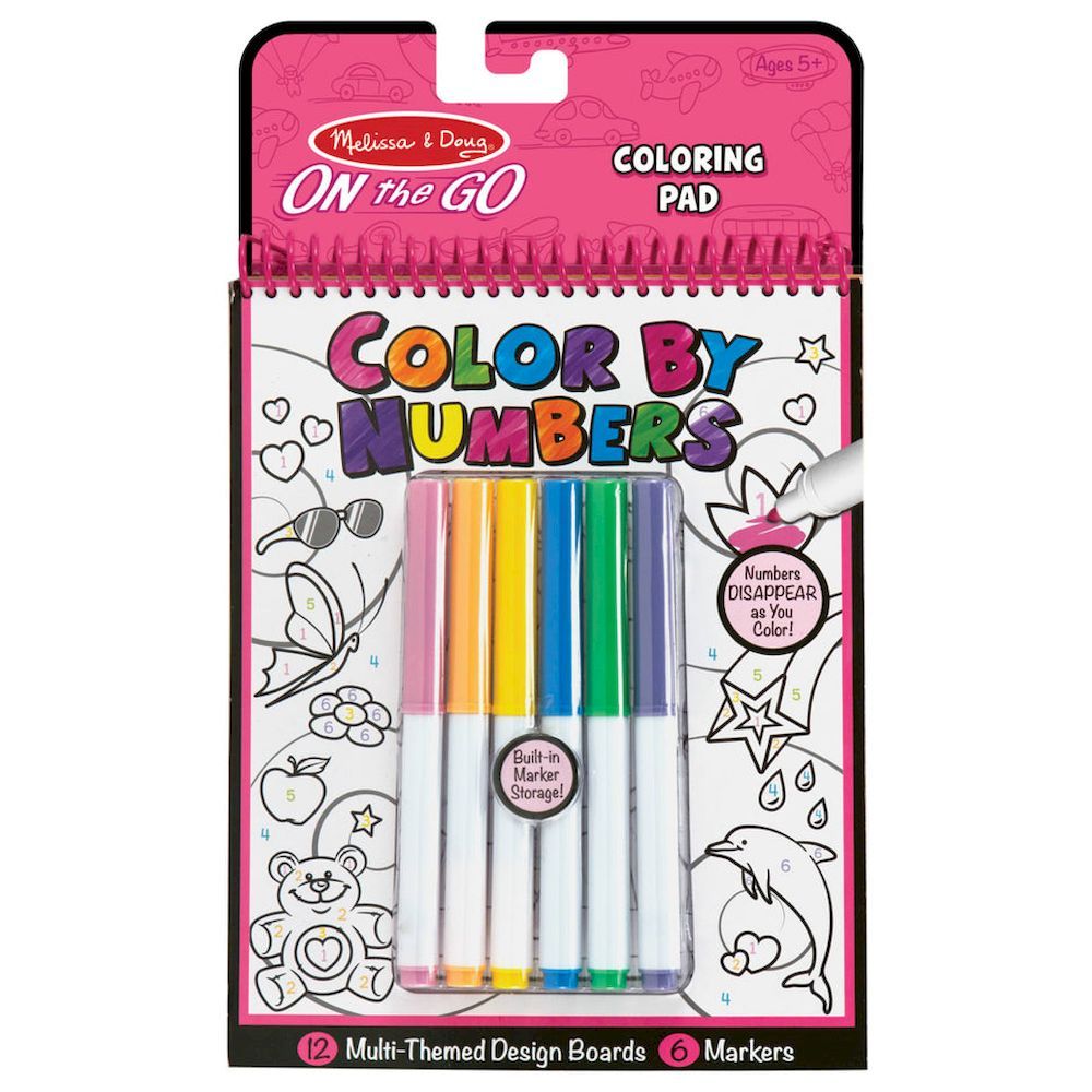 Melissa & Doug On The Go Color By Numbers Coloring Pad - Pink