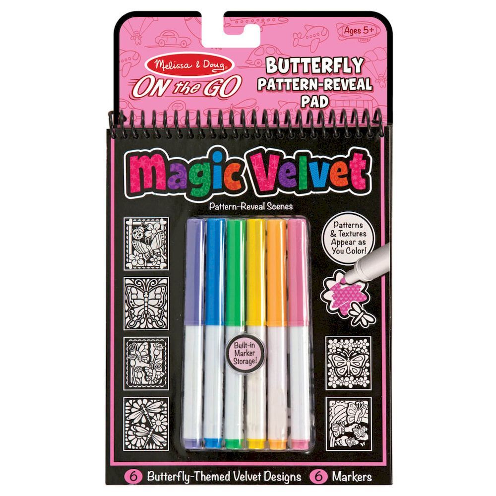 Melissa & Doug On The Go Magic Velvet Pattern-Reveal Pad - Butterfly