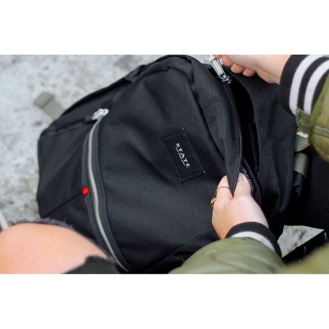 State Bags Bedford Black Polyester Canvas Backpack