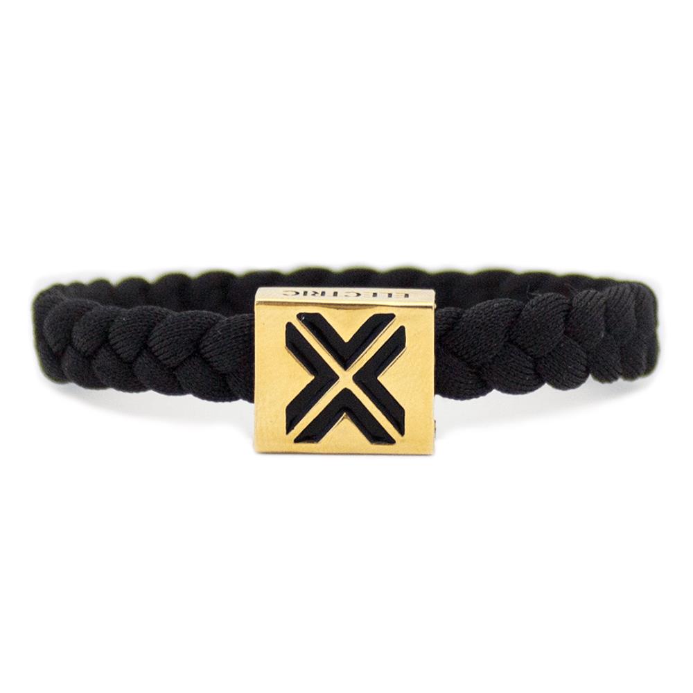 Electric Family X Black with Gold Clasp Bracelet