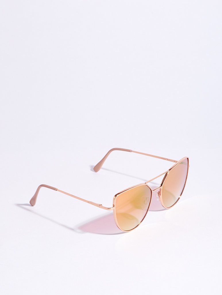 نظارة شمس عاكسة باللون الوردي الذهبي ماديسون من سكيني ديب