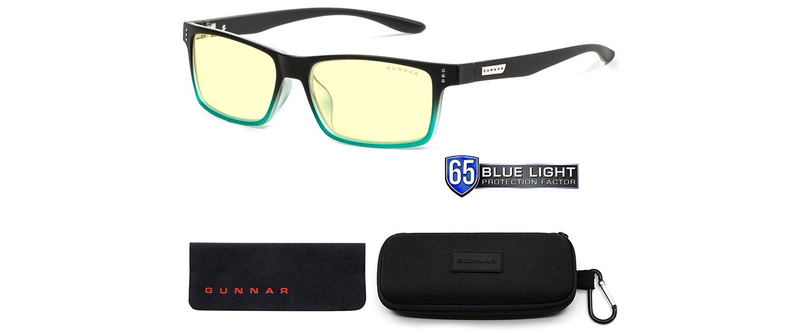 Gunnar Cruz Blue Light Filter Glasses Onyx Teal Frame/Amber Lens Tint