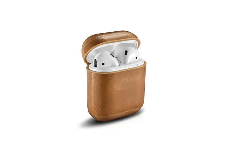 More.Plus Vintage Leather Khaki Protective Case for AirPods