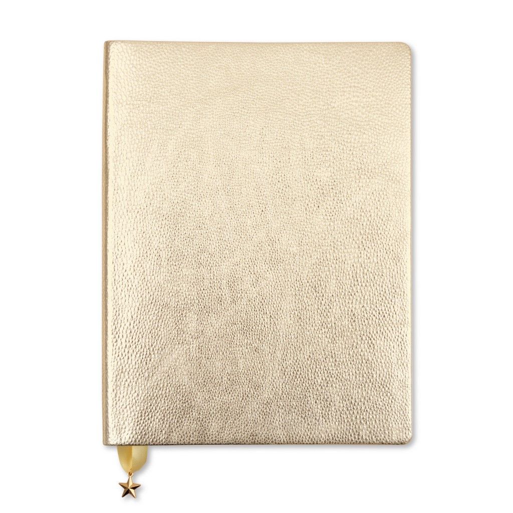 دفتر مذكرات أُول ذات جليترز من جو ستيشنري بلون ذهبي معدني فاتح