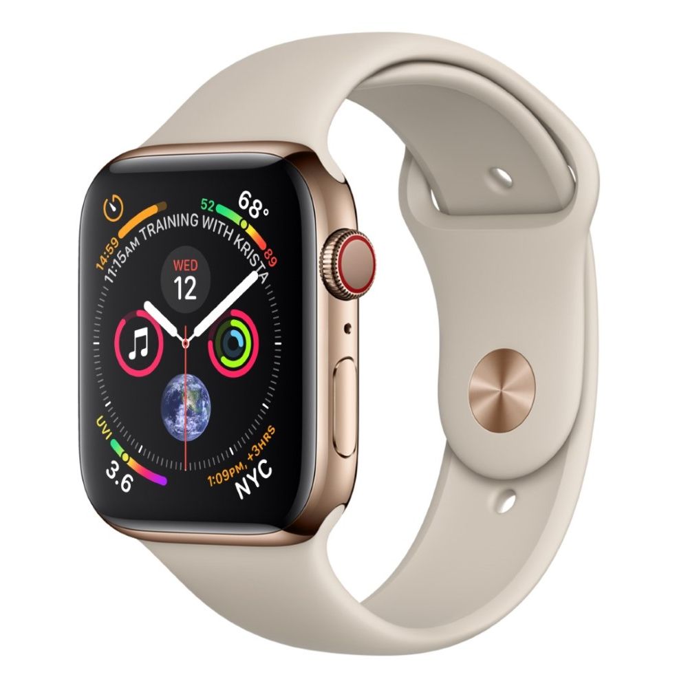 Apple Watch Series 4 GPS +Cellular 44mm Gold Stainless Steel Case with Stone Sport Band