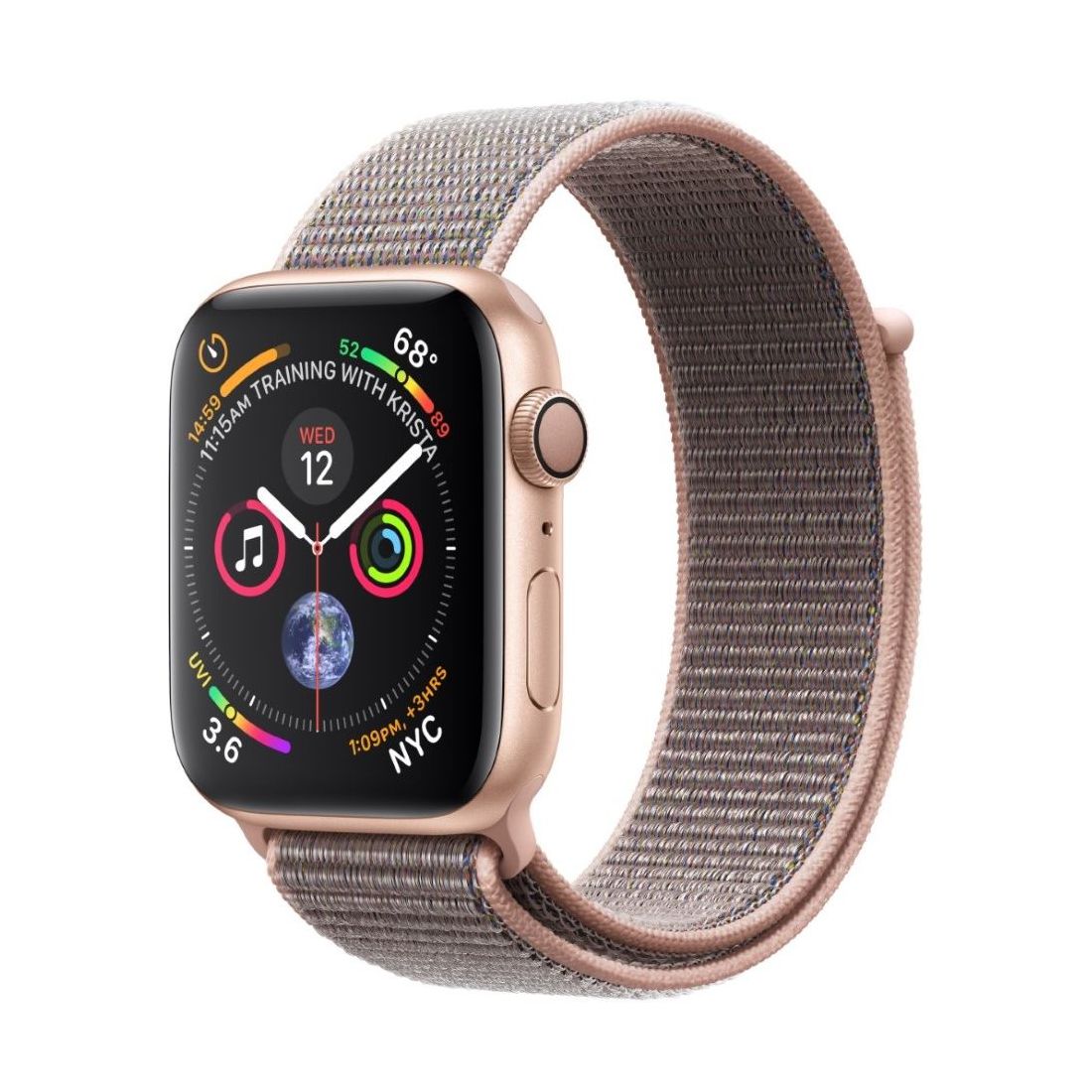 Apple Watch Series 4 GPS 44mm Gold Aluminium Case with Pink Sand Sport Loop