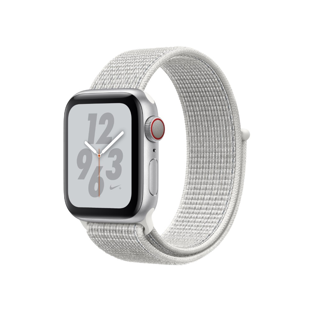 Apple Watch Nike+ Series 4 GPS + Cellular 40mm Silver Aluminum Case with Summit White Nike Sport Loop