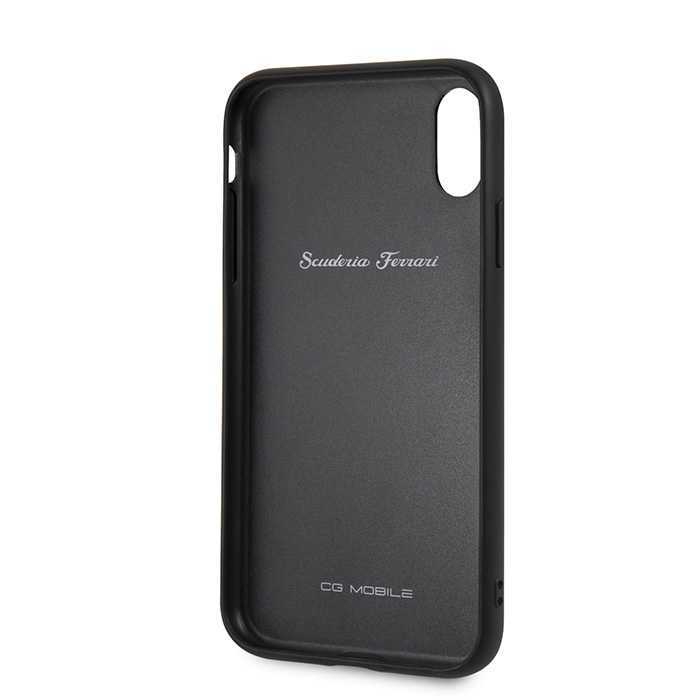 Ferrari Heritage Case Black with Vertical Stripe for iPhone XR