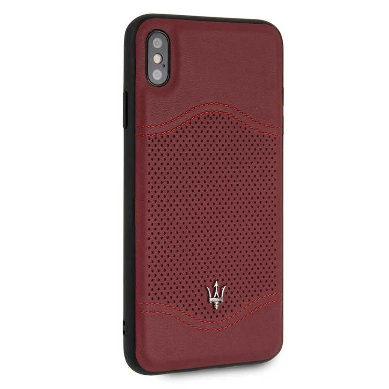 Maserati Granlusso Leather Case Burgundy for iPhone XS Max