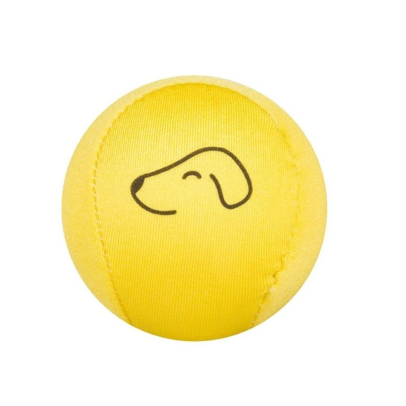 كرة لعبة الكلب بطبقتين باللون الأصفر