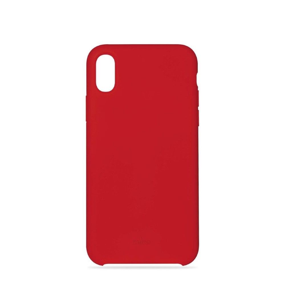 Puro Icon Silicon Case Red with Microfiber for iPhone XR