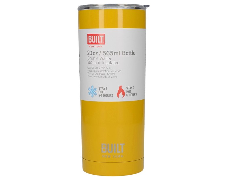 Built Double Walled Stainless Steel Water Tumbler Yellow 590ml