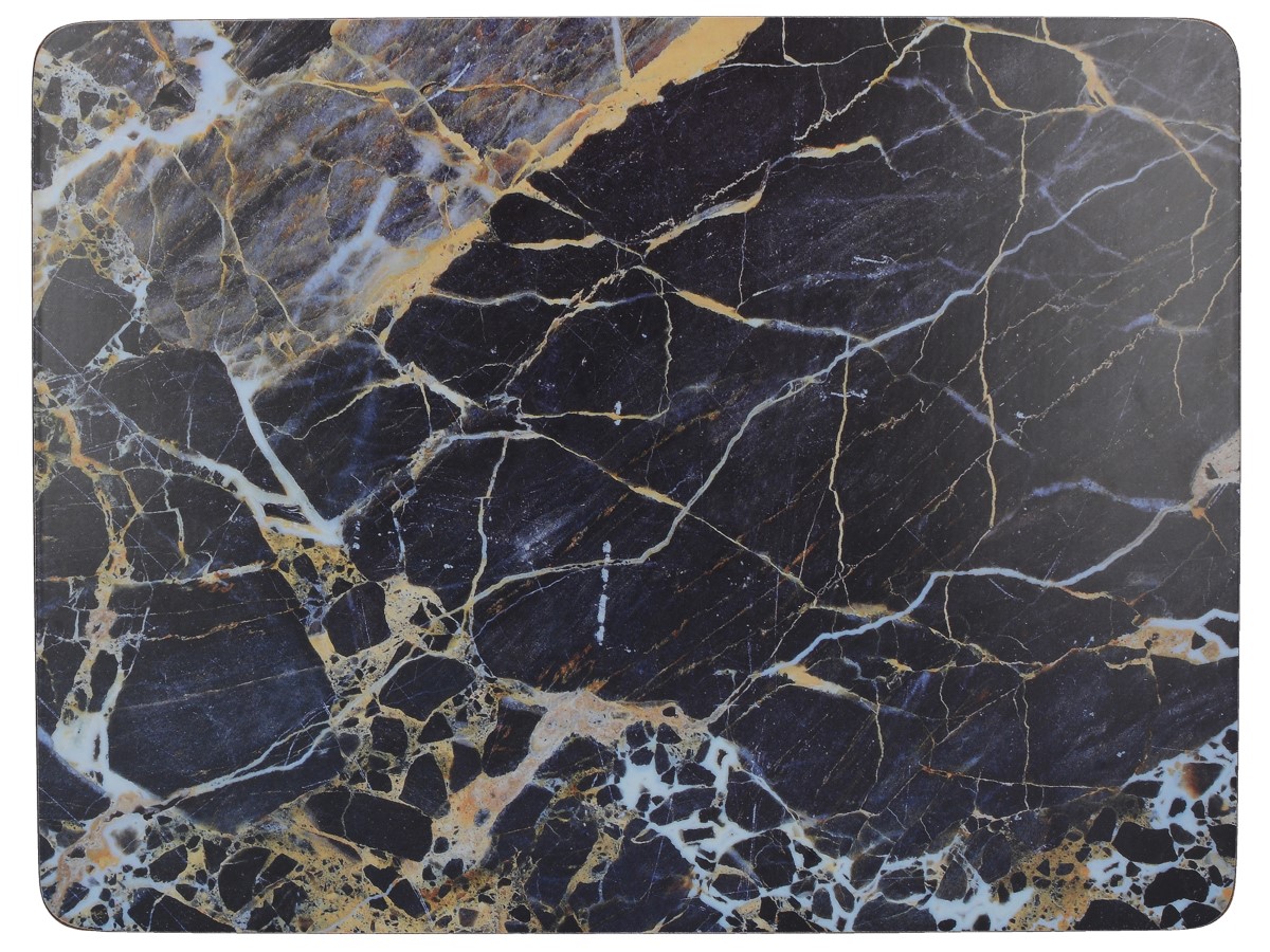 Premium Marble Standard Placemats Navy (Set of 6)