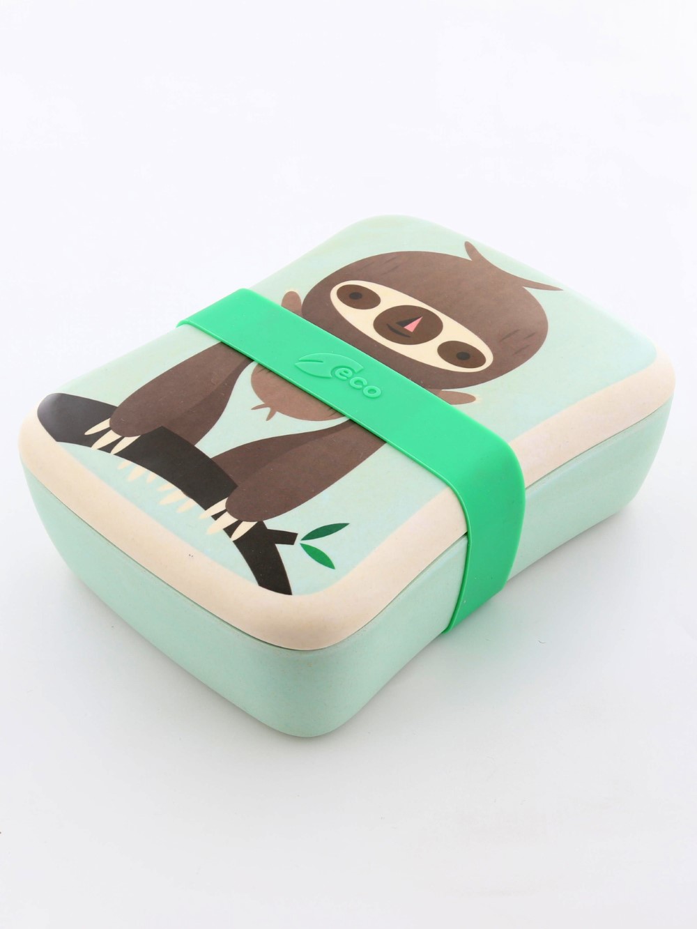 Petit Monkey Bamboo Lunchbox Sloth Green