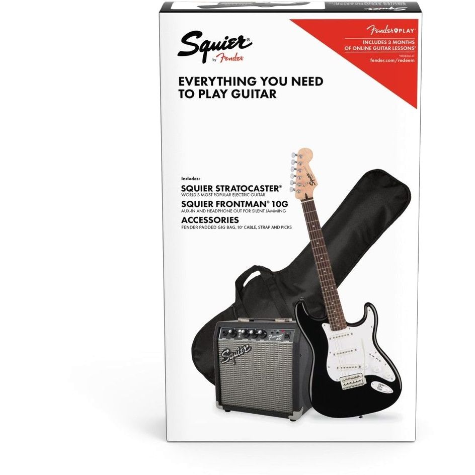 Squier by Fender Stratocaster 10G Electric Guitar Pack Black