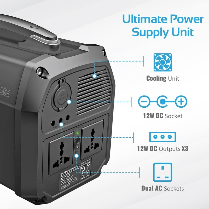 Promate Safarimate 300with 41.6Ah All-in-1 High Capacity Portable Power Station