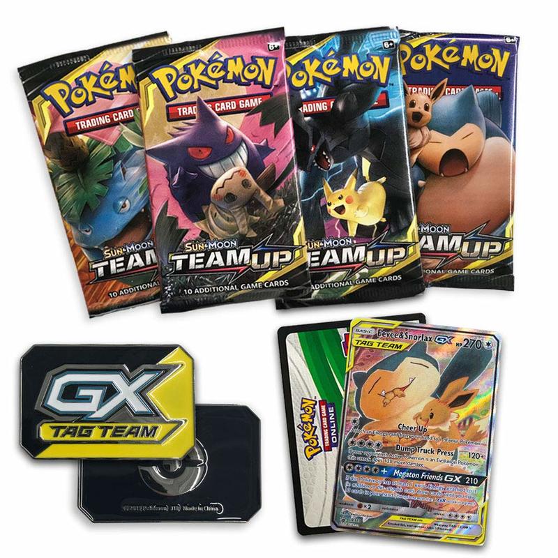 Pokemon TCG Trading Cards Tag Team Tin Eevee & Snorlax GX