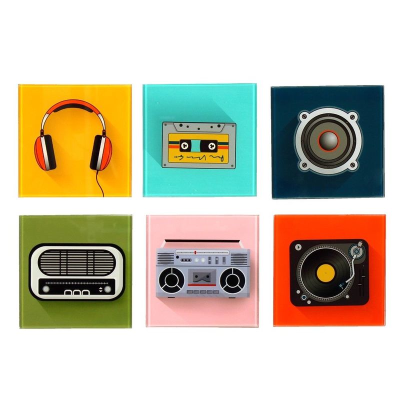 Harvey Makin Musicology Music Icons Coasters (Set Of 6)