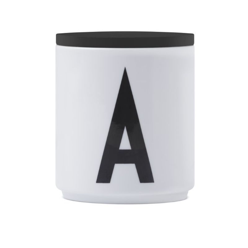 Design Letters Wooden Lid For Porcelain Cup Black