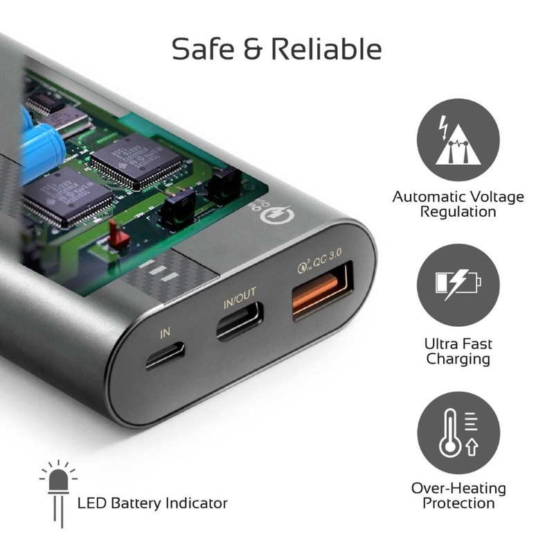 Promate Powertank-10 Grey 10000mAh Metallic Power Bank