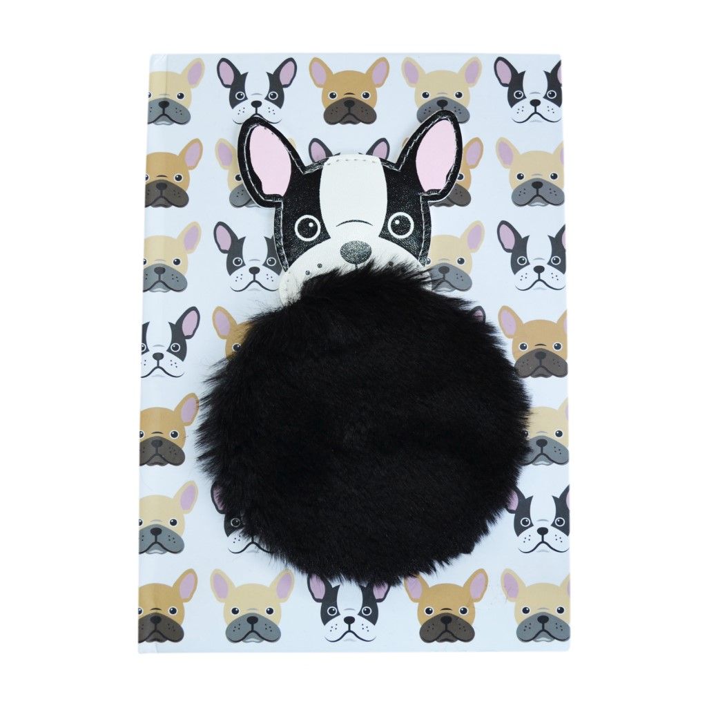 Happy Zoo Pug Notebook with Plush Patch