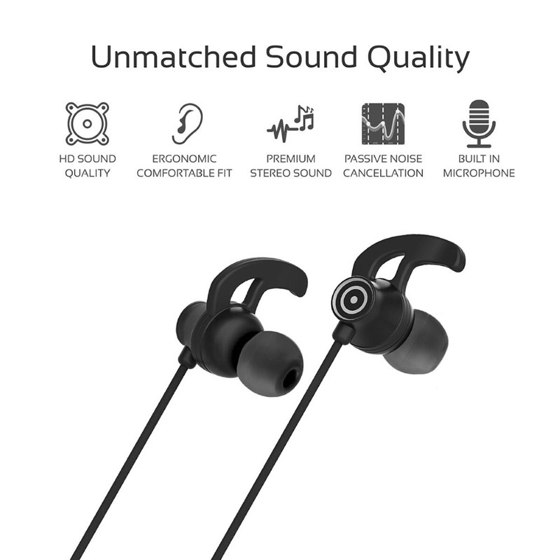 Promate Swift Black Heavy Bass Wired Earphones with In-Line Mic