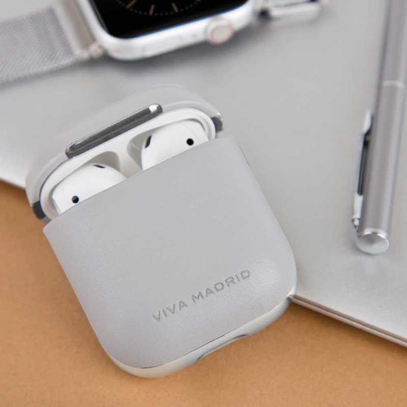 Viva Madrid Airex Allure Leather Case Gray for Apple AirPods 1