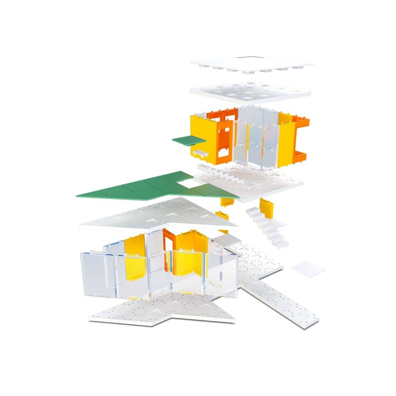 ArcKit Mini Modern Colours 2.0 Architectural Model Kit (105 Pieces)