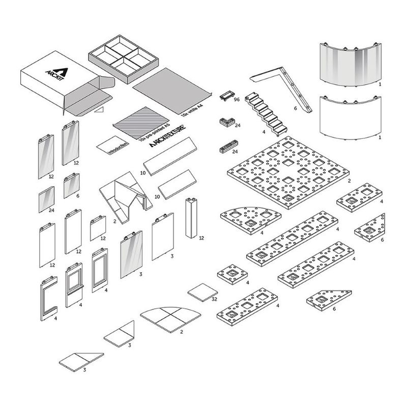 Arckit 180 Architectural Model Building Kit (350+ Pieces)