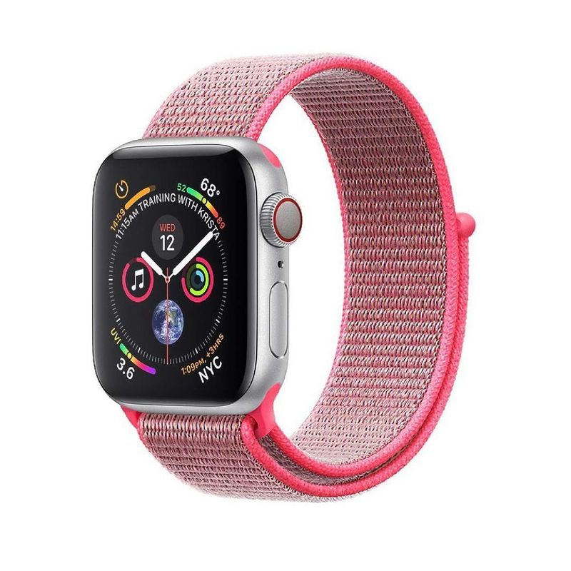 Promate Fibro-38 Pink Sporty Nylon Mesh Weave Adjustable Strap for 38mm Apple Watch (Compatible with Apple Watch 38/40/41mm)