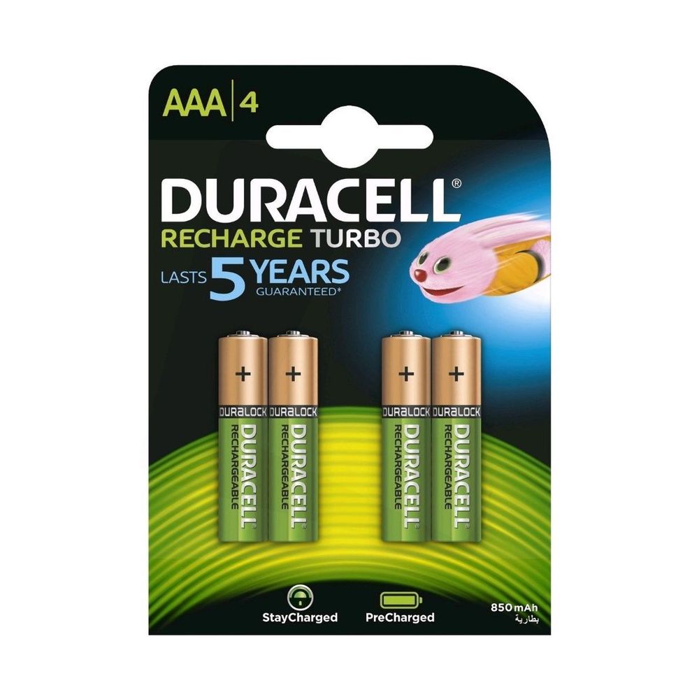 Duracell AAA Turbo Nimh Rechargeable Batteries (4 Pack)