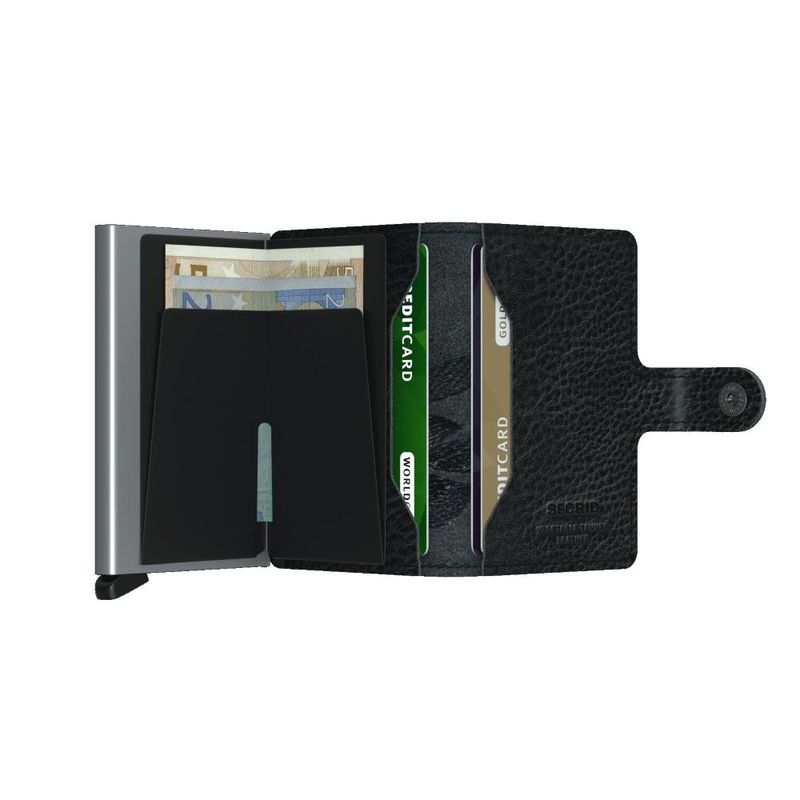 Secrid Miniwallet - Stitch Magnolia Leather - Black