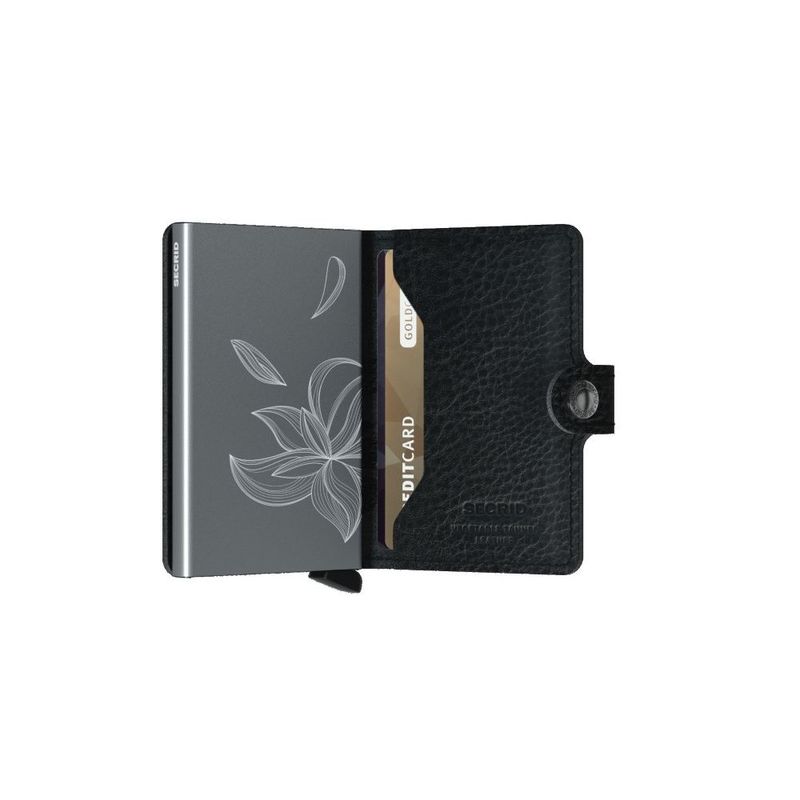 Secrid Miniwallet - Stitch Magnolia Leather - Black