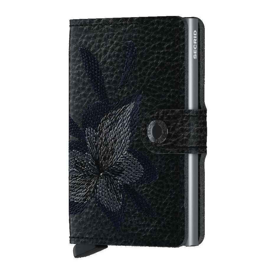 Secrid Miniwallet - Stitch Magnolia Leather - Black