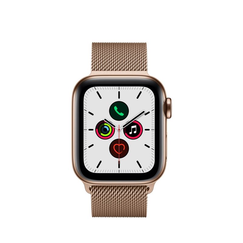 Apple Watch Series 5 GPS + Cellular 40mm Gold Stainless Steel Case with Gold Milanese Loop