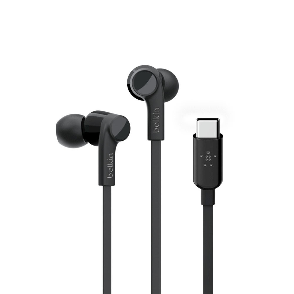 سماعات أذن بلكين روك ستار سوداء موصل USB-C