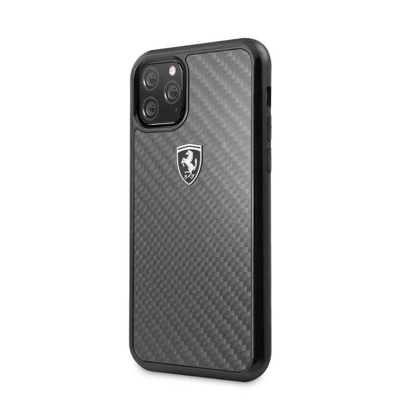 Ferrari Heritage Real Carbon Hard Case Black for iPhone 11 Pro