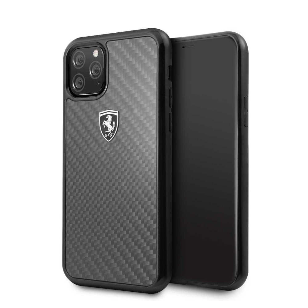 Ferrari Heritage Real Carbon Hard Case Black for iPhone 11 Pro