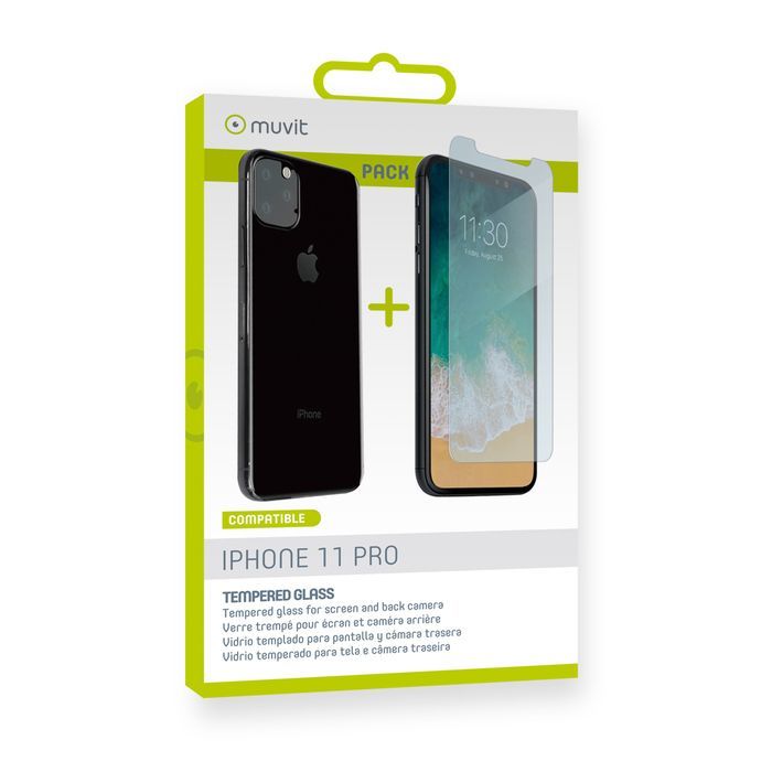 Muvit Bundle Tempered Glass Flat + Protection Camera for iPhone 11 Pro
