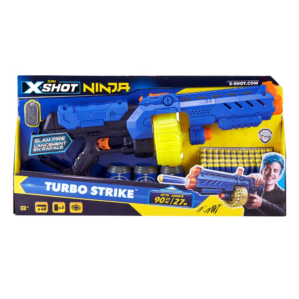 X-Shot Ninja Turbo Strike Blaster (Includes 3 Cans + 48 Darts)