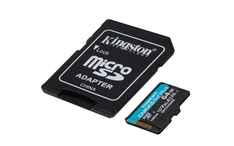 Kingston 64GB Canvas Go Plus UHS-I microSDXC Memory Card with SD Adapter