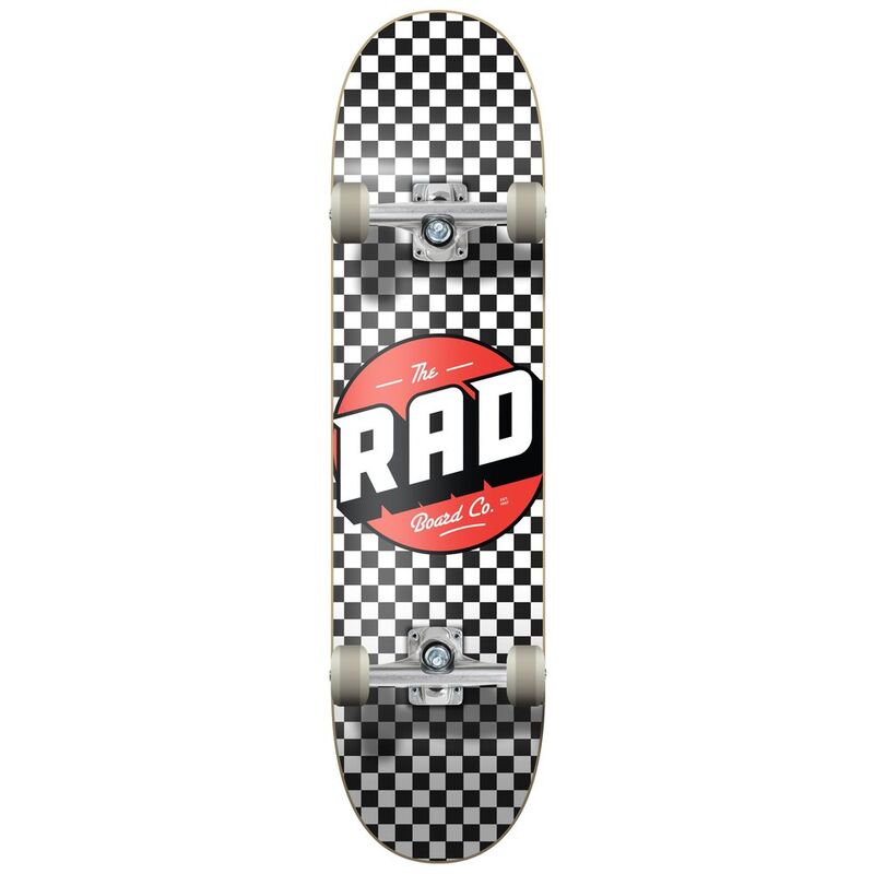 Rad Complete Progressive Skateboard Checkers Black/White (8.25-Inch)