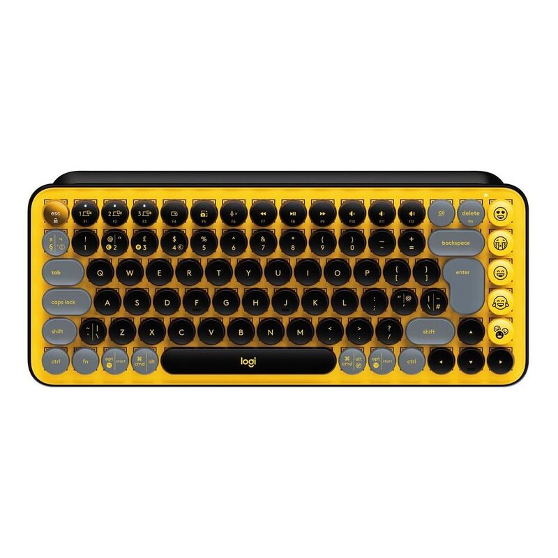 Logitech 920-010735 Pop Keys Wireless Mechanical Keyboard with Customizable Emoji Keys Blast Yellow - (US International)