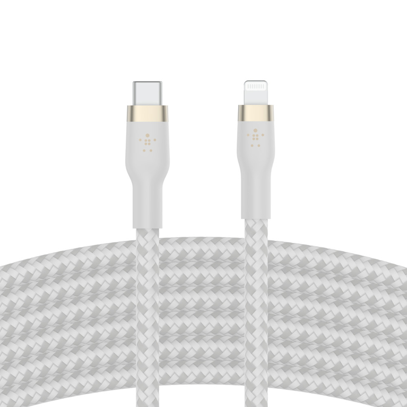 Belkin BoostCharge Pro Flex USB-C Cable with Lightning Connector 1m - White