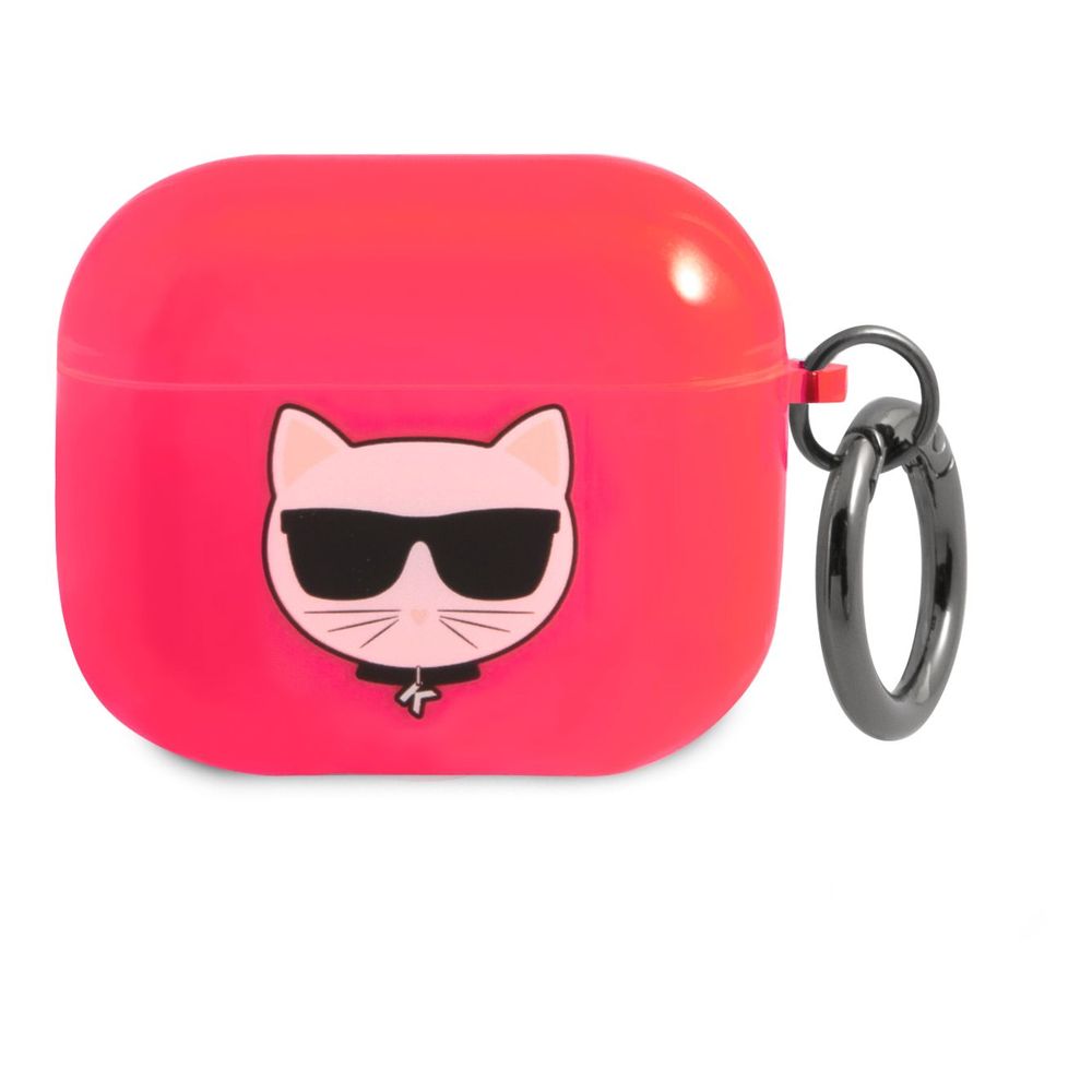 Karl Lagerfeld TPU Choupette Fluo Case for Apple AirPods 3 - Pink